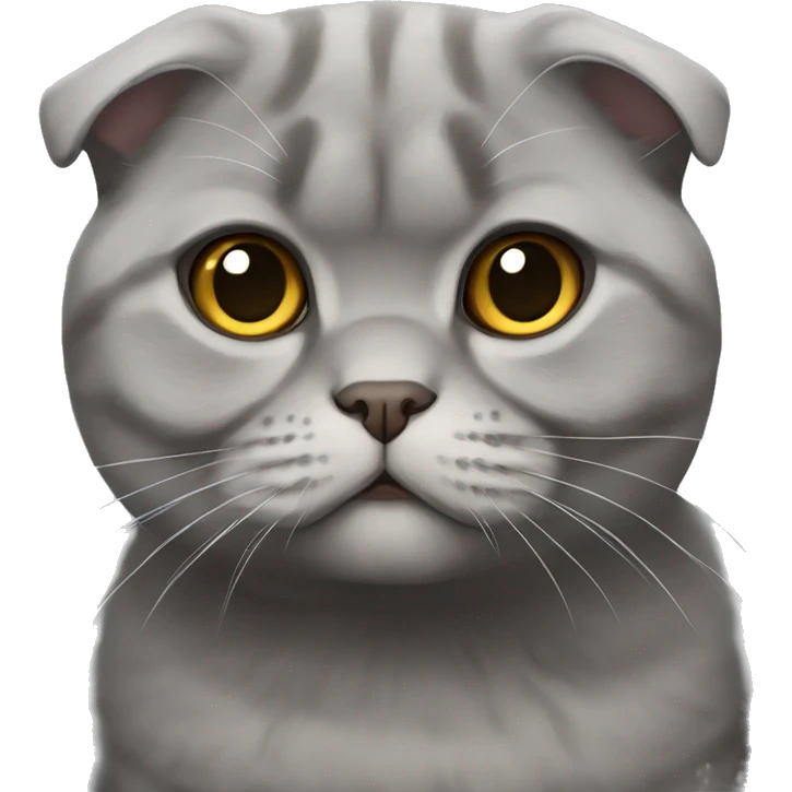 Gray Scottish fold emoji