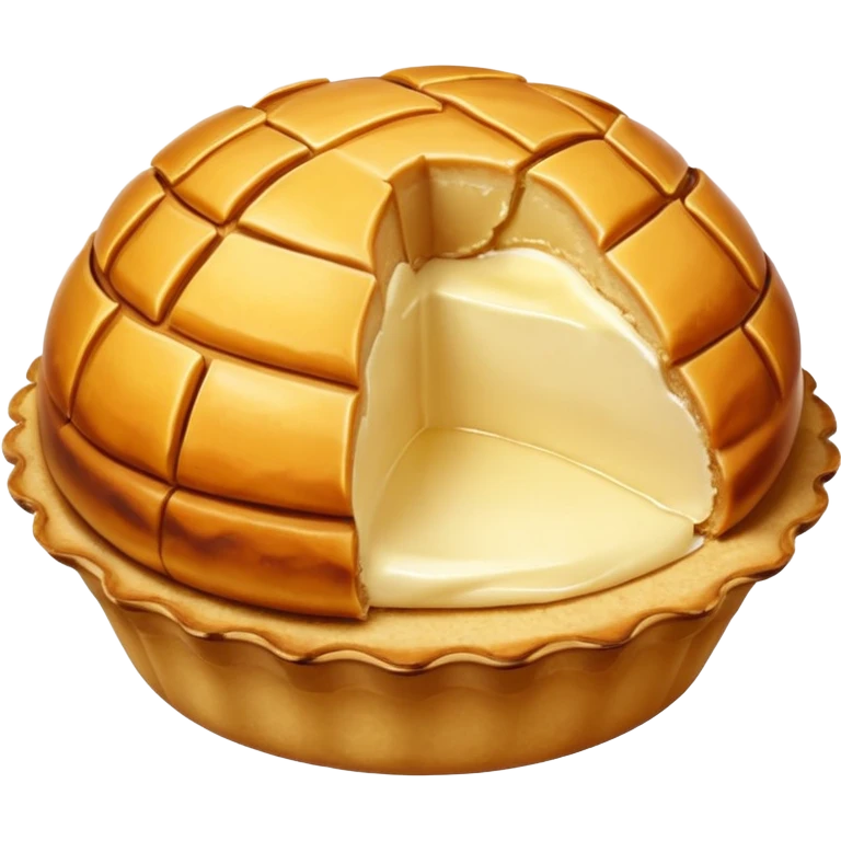 Half-shell shaped baked desert emoji