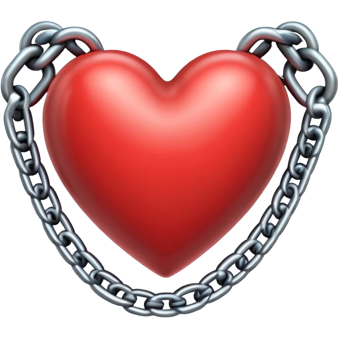 cartoon heart wrapped in chains with letters IC on it emoji