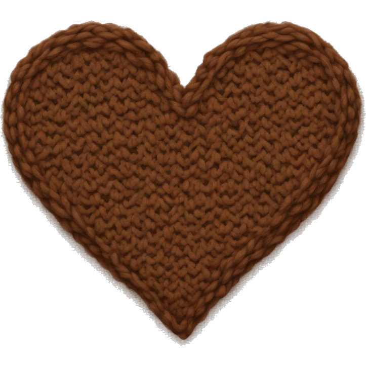 Brown knit heart emoji