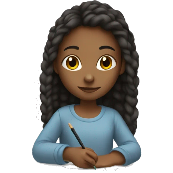 girl drawing emoji