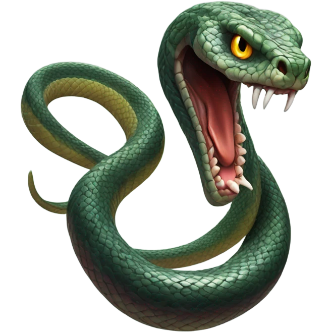 Realistic, scary snake emoji