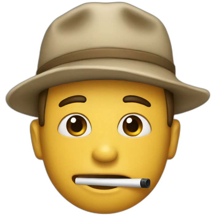 Emoji con gorra y fumando emoji