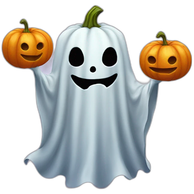 Ghost with a pumpkin on his head emoji