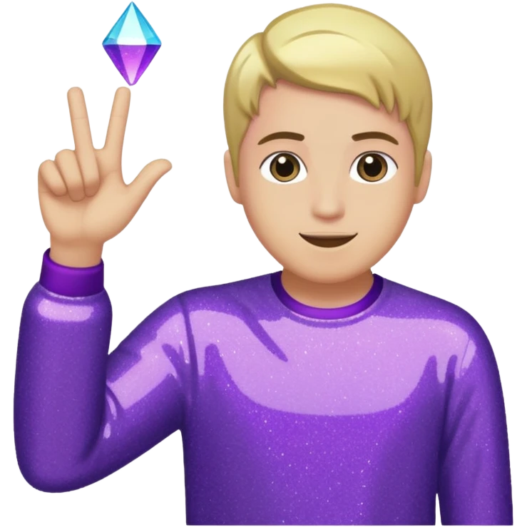 Glitter Purple and Cian hangloose emoji