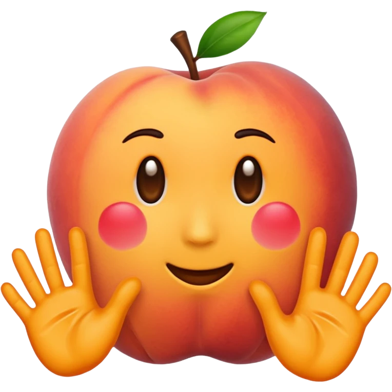 peach emoji with hand prints on  emoji
