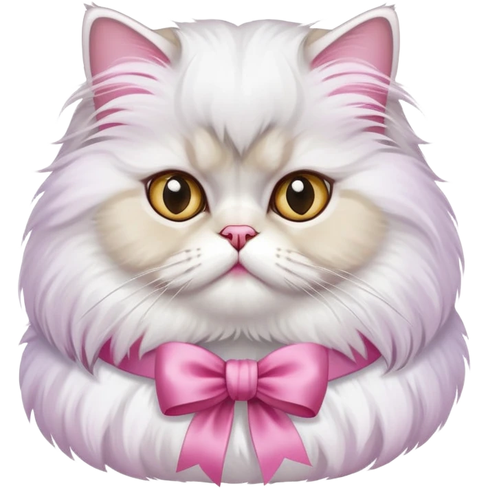 A Persian Cat Neck Wearing a pink silk ribbon emoji