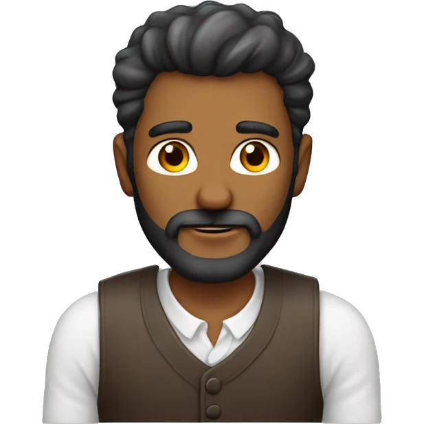 Hombre con barba y calvo emoji
