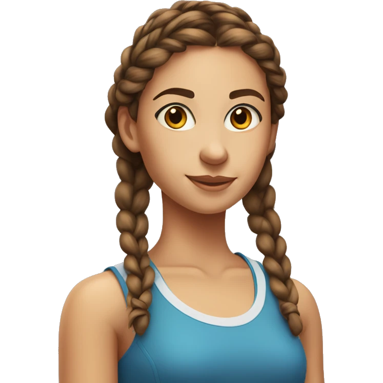 realistic portrait of girl, braided brown hair, sporty figure, sunkissed Skin  emoji