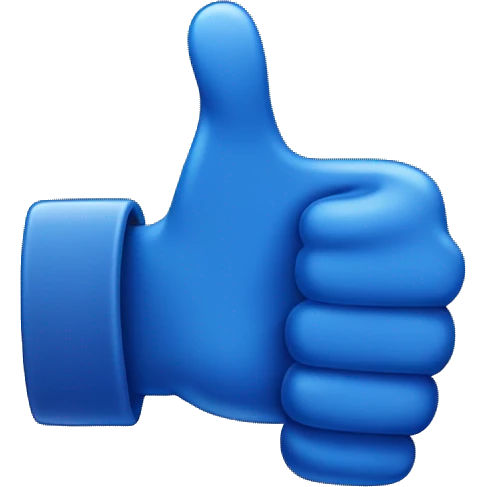create a thumb up emoji like 👍 with blue color like old facebook like button emoji