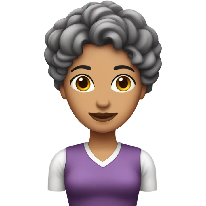 Chica morena con ondas emoji
