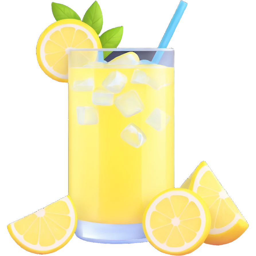 fresh lemonade with ice cubes emoji