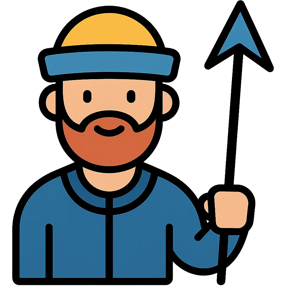 a whaler man holding a harpoon emoji