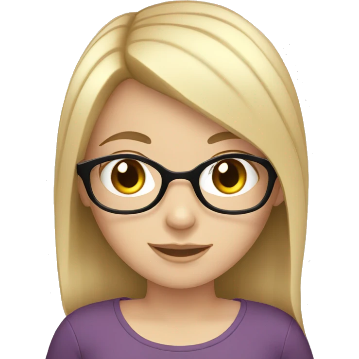white girl with black hair reading emoji