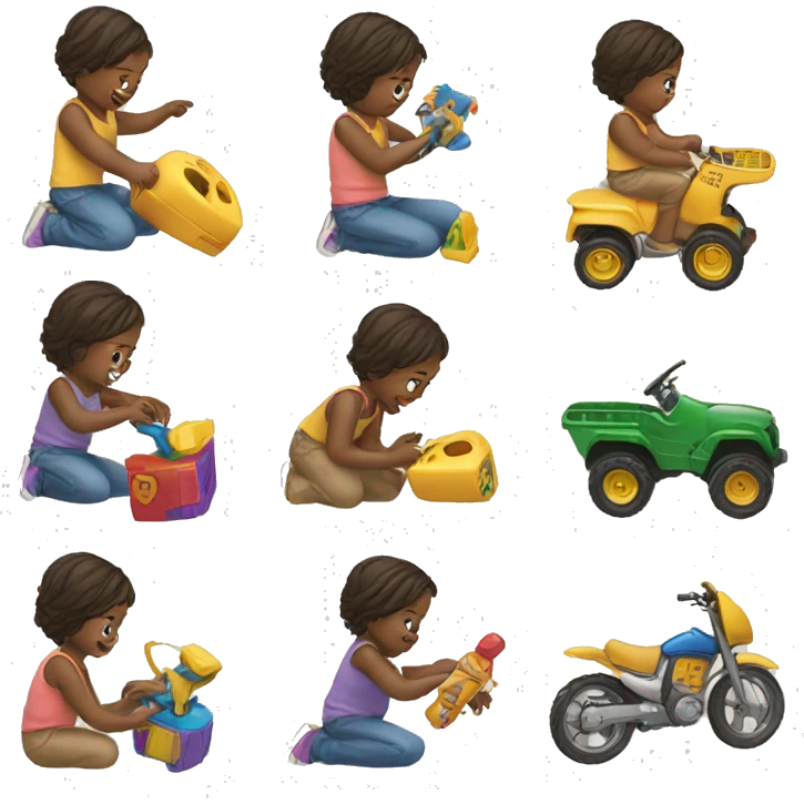 Children playing with toys emoji