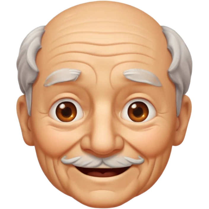 Happy Grandpa face 3d emoji