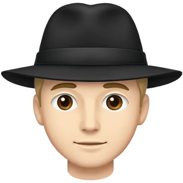 man wearing a black hat emoji