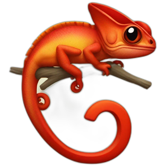 red-chameleon-with-letter-Q emoji