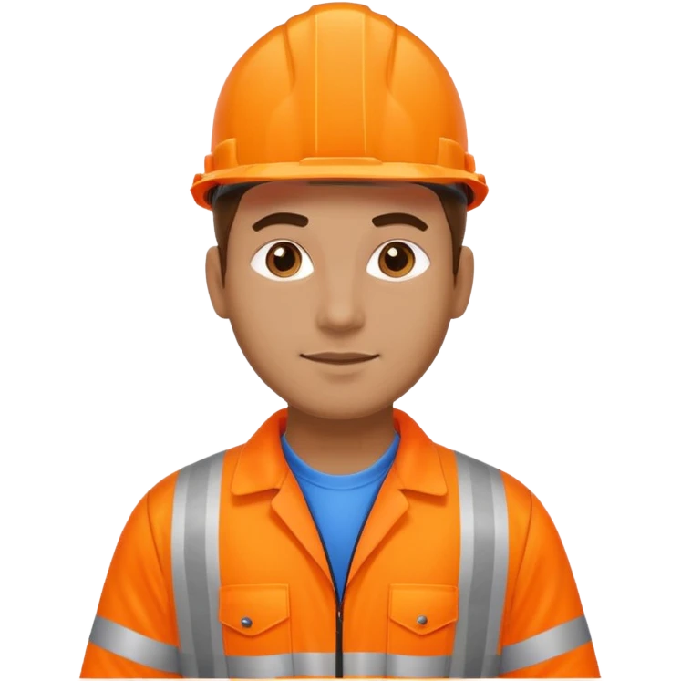 standing man wearing orange high visibility workwear emoji