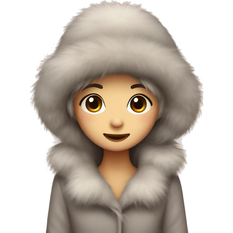 Cute pin k fur hat for winter emoji