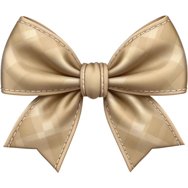 beige plaid bow emoji