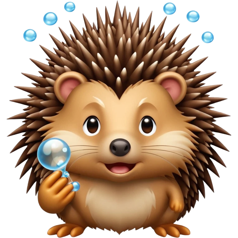 Porcupine blowing bubbles emoji