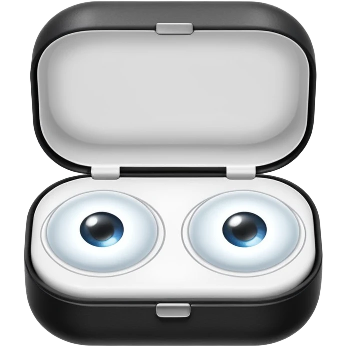 2 contact lenses white travel mini case emoji