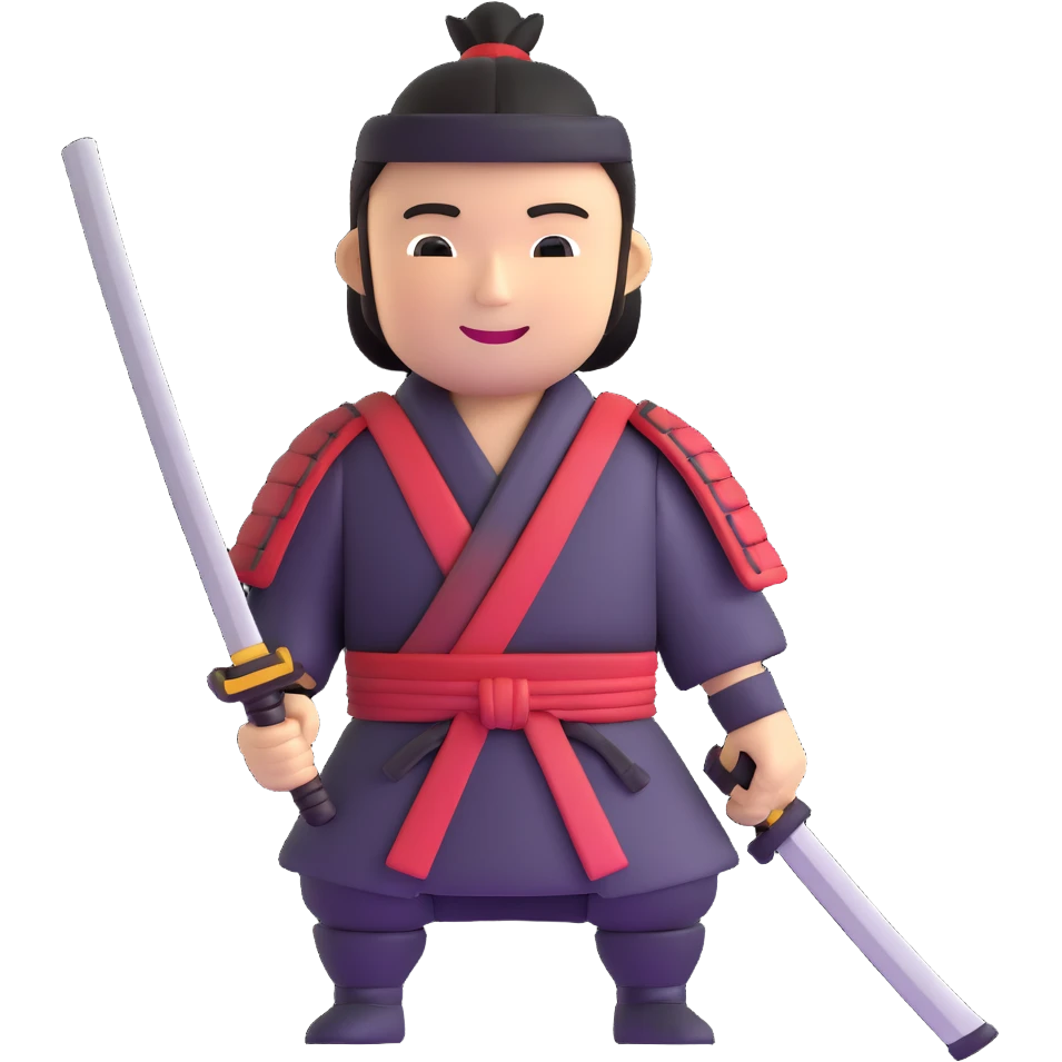 happy samurai with a smile emoji