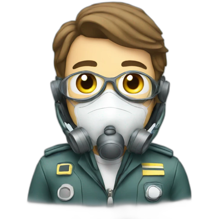 pilot wearing oxygen mask emoji