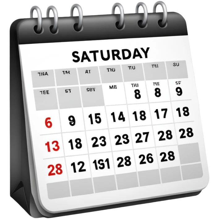 saturday on calendar
 emoji