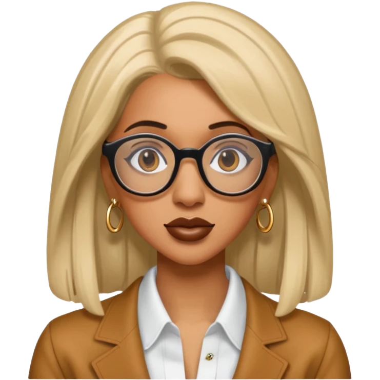 rapper Cardi B wear glasses emoji