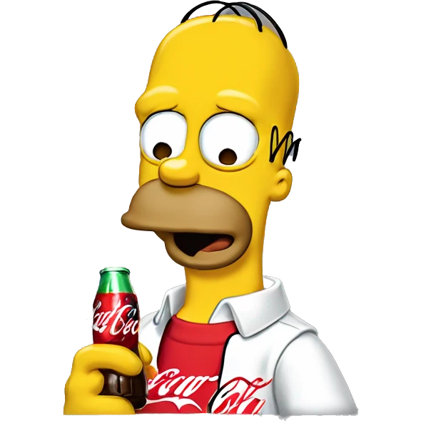 Homer simson qui boit un coca cola emoji