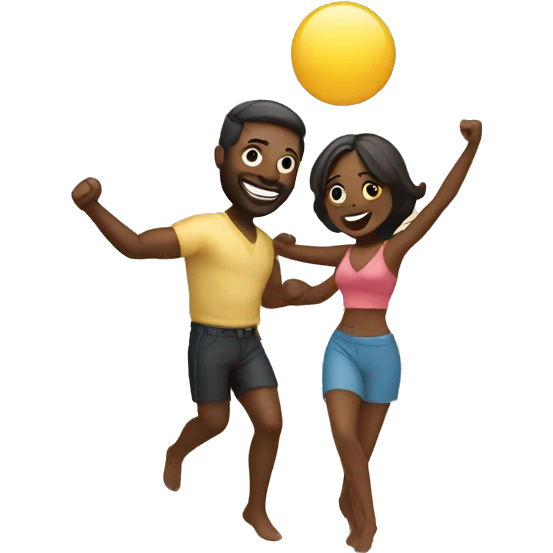 Dancing couple on a beach emoji