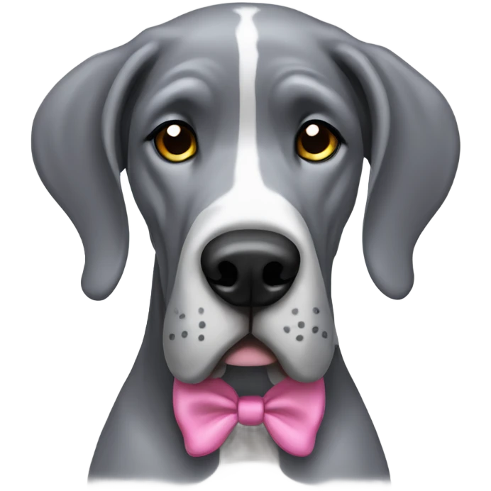 Grey great dane with bow emoji