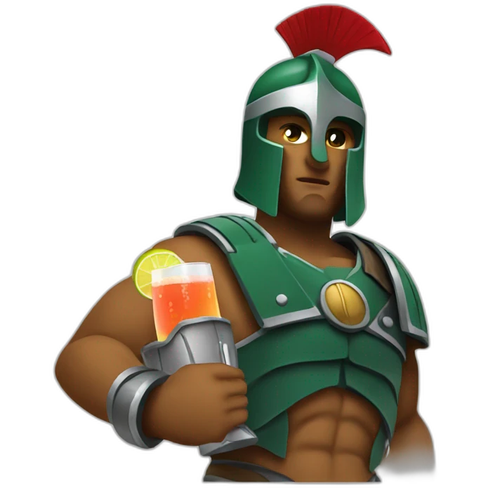 Spartans with a coktail emoji