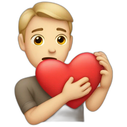 Homme triste coeur briser dans les mains emoji
