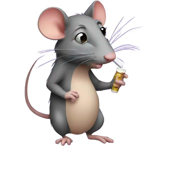A rat smokes a cigarette emoji