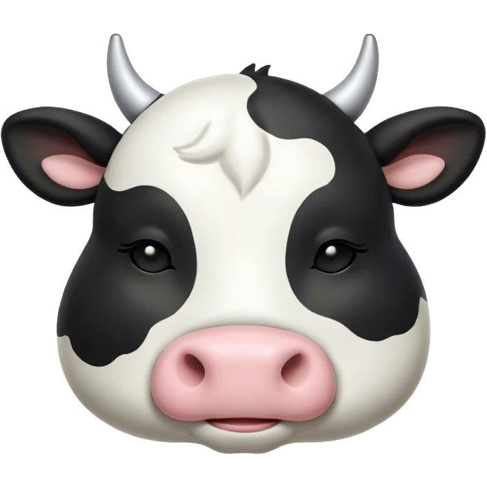 Meme-Worthy Cute Sleeping Black and White Cow Portrait Emoji, Head resting peacefully with a contented smile, showcasing a robust build and a luxuriously soft contrasting coat of black and white, eyes shut in a serene, restful nap, Simplified yet hilariously adorable features, highly detailed, glowing with a soft, drowsy light, high shine, relaxed and utterly lovable, stylized with an air of playful laziness, bright and heartwarming, soft glowing outline, capturing the essence of a comically sleepy cow, so meme-worthy it feels like it could instantly become the next viral sensation of adorable slumber! emoji