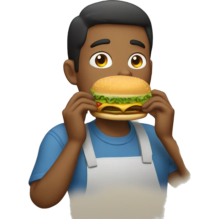 Man eating a burger emoji