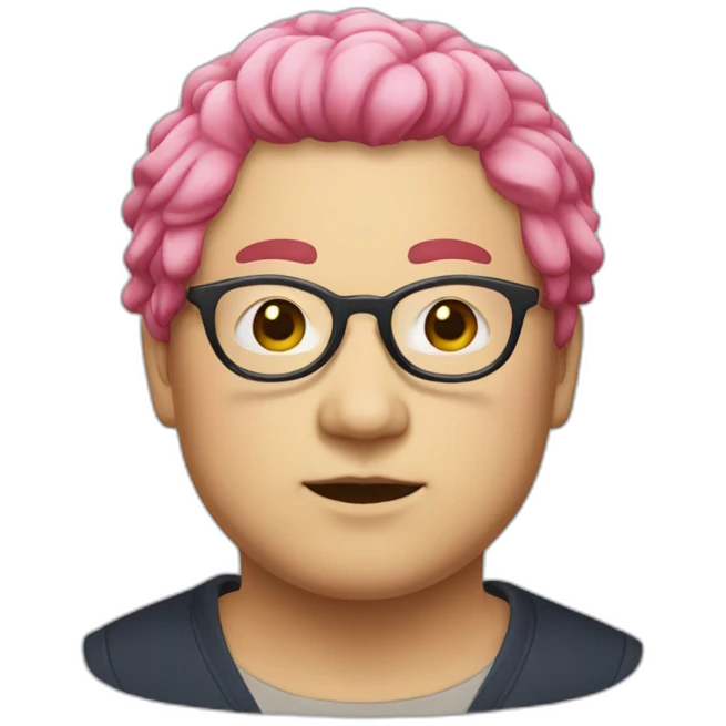 pinkhair-fat-japanese-man-redspectacle emoji