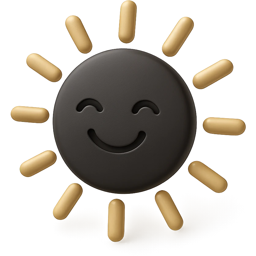smiling sun with rays emoji