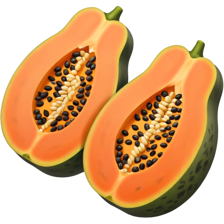 I wanted to create a emoji of papaya fruit where its cut in half and its showing its seeds emoji