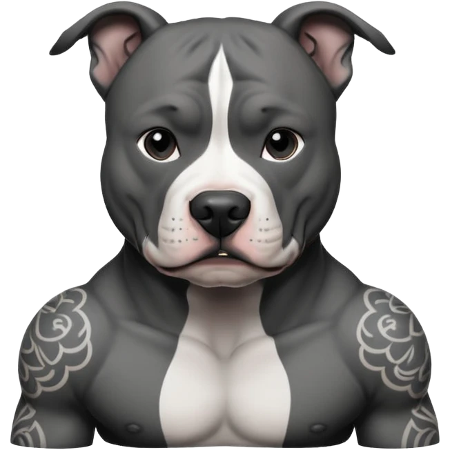 pitbull with body and face tattoo emoji