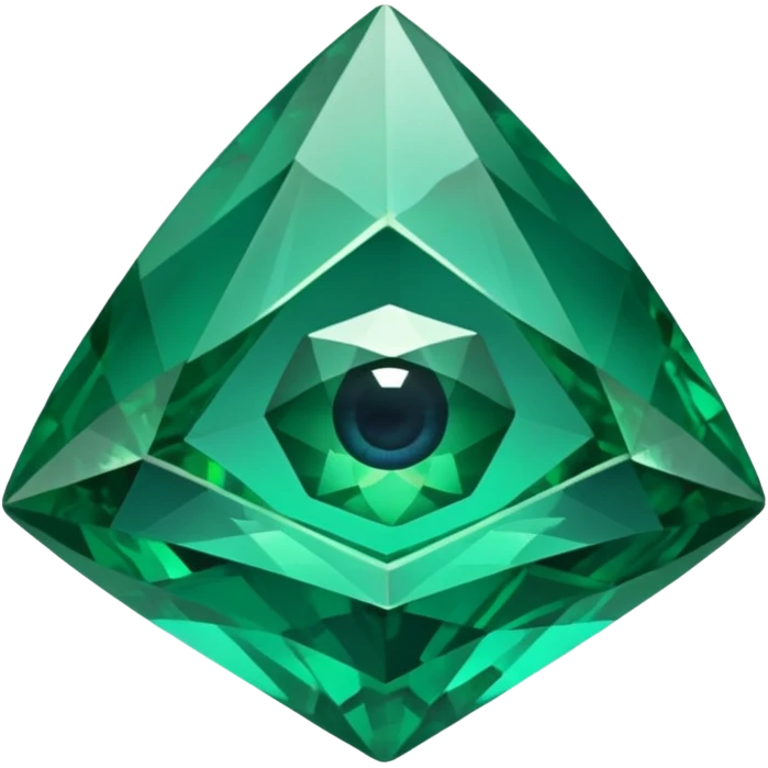 very sharp green gem mineral looking like reefs, very shiny with two eyes emoji