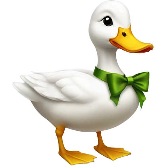 White duck with a bow emoji