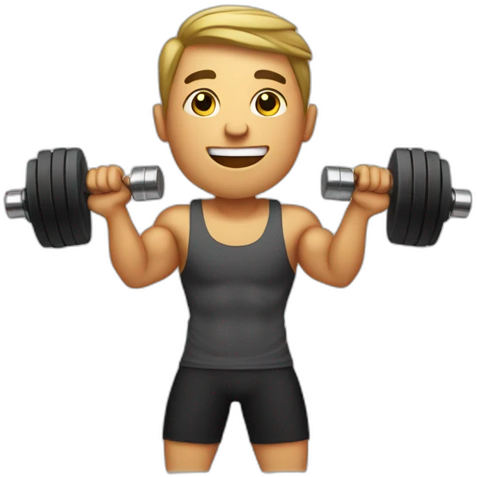 guy workout in gym with dumbell raises to the side emoji
