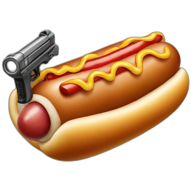 hot dog with a gun emoji