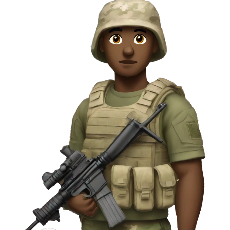 White marine in cammies holding a m16 emoji