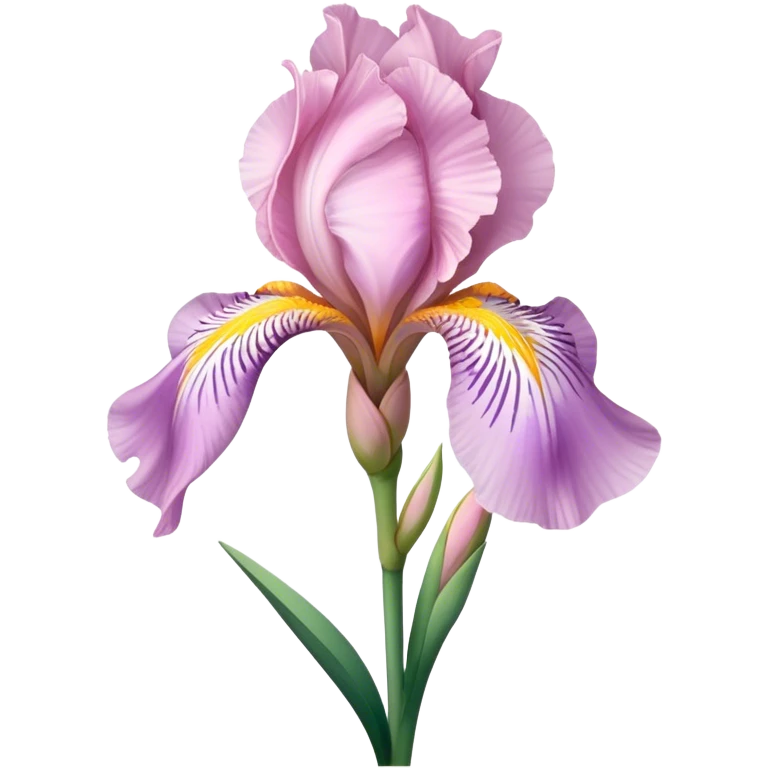 single Soft Pink Iris, straight stem emoji