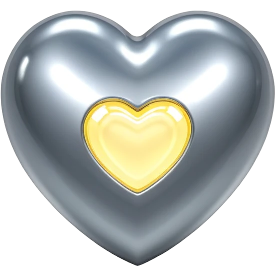 sorayama heart glossy metal parts glow lights inside sfw emoji